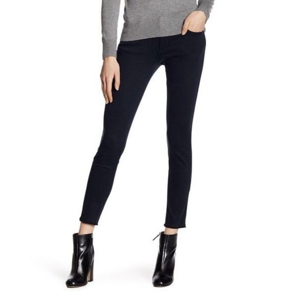 DL1961 Amanda Skinny Ankle Jeans Bombay Dark Wash Blue Raw Hem Womens Size 26 - Picture 2 of 10